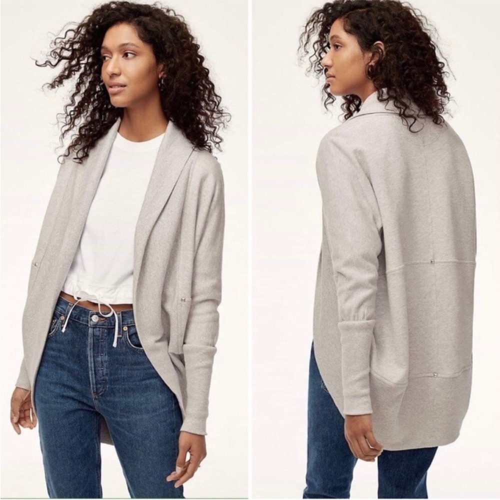 Wilfred Aritzia Diderot Cocoon Cardigan Sweater in marled gray XS